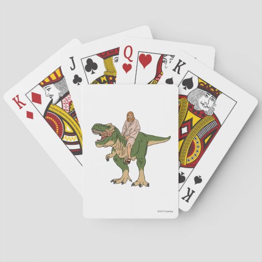 Jesus Riding T-Rex Pokerkaarten (Achterkant)