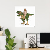Jesus Riding T-Rex Poster (Thuiskantoor)