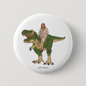 Jesus Riding T-Rex Ronde Button 5,7 Cm (Voorkant)