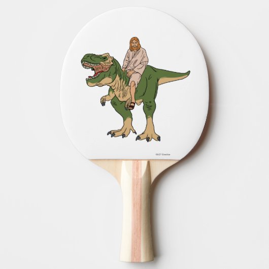 Jesus Riding T-Rex Tafeltennisbatje (Voorkant)