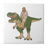 Jesus Riding T-Rex Tegeltje (Voorkant)