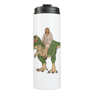 Jesus Riding T-Rex Thermosbeker