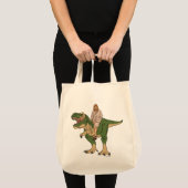 Jesus Riding T-Rex Tote Bag (Voorkant (product))