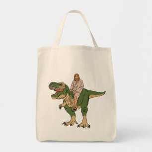 Jesus Riding T-Rex Tote Bag