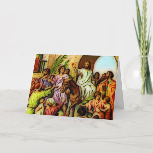 Jesus Ridt de Donkey naar Jeruzalem Feestdagen Kaart