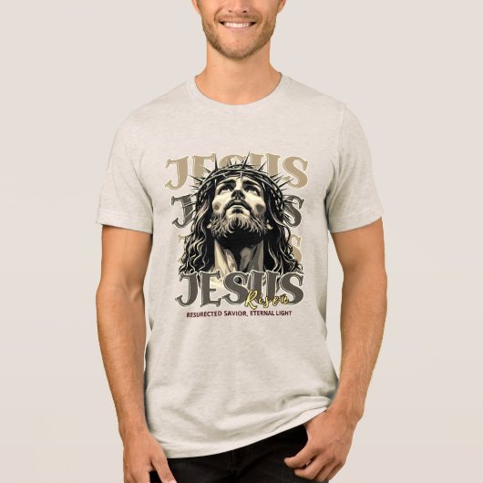 Jesus Risen - Jesus Christ Artistic Tri-Blend Shirt (Voorkant)
