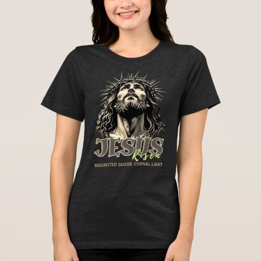 Jesus Risen - Jesus Christ Artistic Tri-Blend Shirt (Voorkant)