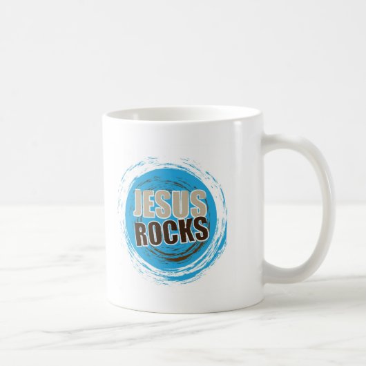Jesus Rocks 4 Blue & choc Koffiemok (Rechts)