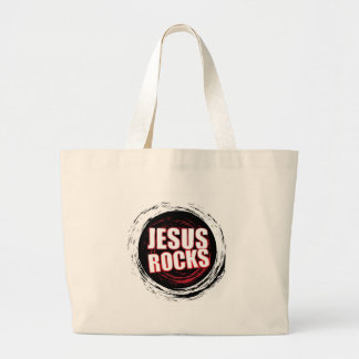 Jesus Rocks 5 Black Grote Tote Bag