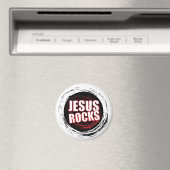 Jesus Rocks 5 Black Magneet (Insitu (Vaatwasser))