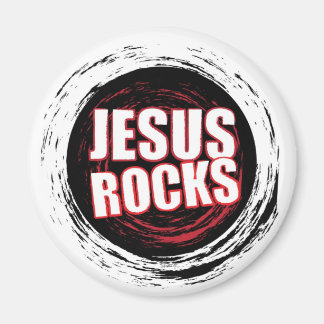 Jesus Rocks 5 Black Magneet