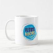 Jesus Rocks 7 Blue & Yellow Koffiemok (Links)