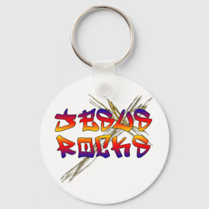 Jesus Rocks Christelijk Sleutelhanger