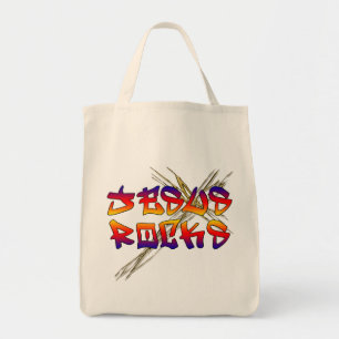 Jesus Rocks Christelijk Tote Bag