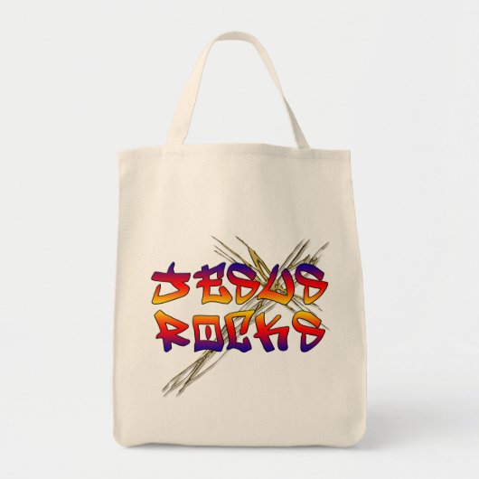 Jesus Rocks Christelijk Tote Bag (Voorkant)