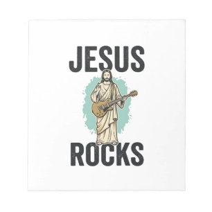 Jesus Rocks Gitaar Vintage Christelijke Gravure De Notitieblok