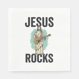 Jesus Rocks Gitaar Vintage Christelijke Gravure De Servet