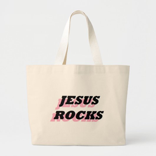 JESUS ROCKS GROTE TOTE BAG (Voorkant)