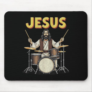 Jesus Rocks Music Grappig Christelijk Drummer Desi Muismat