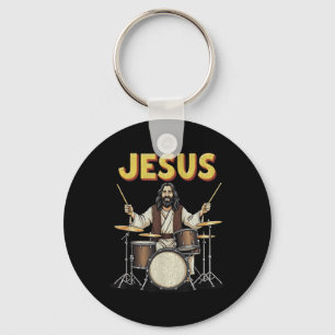 Jesus Rocks Music Grappig Christelijk Drummer Desi Sleutelhanger