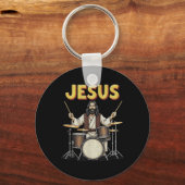 Jesus Rocks Music Grappig Christelijk Drummer Desi Sleutelhanger (Voorkant)