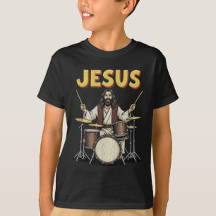 Jesus Rocks Music Grappig Christelijk Drummer Desi T-shirt