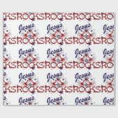 Jesus Rocks wrapping Paper Cadeaupapier (Vlak)