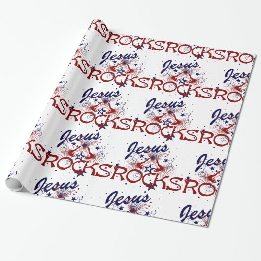 Jesus Rocks wrapping Paper Cadeaupapier (Uitgerold)