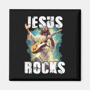 Jesus Rockt Met Gitaar - Grappige Christelijke Rot Magneet