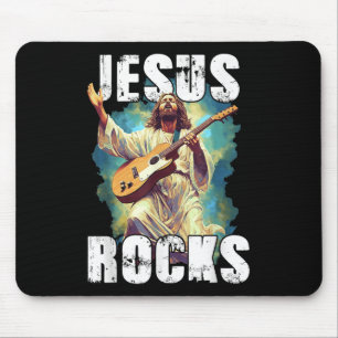 Jesus Rockt Met Gitaar - Grappige Christelijke Rot Muismat