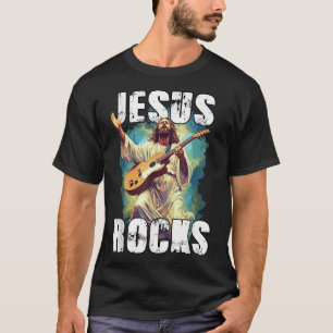 Jesus Rockt Met Gitaar - Grappige Christelijke Rot T-shirt