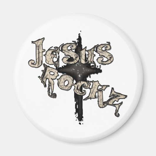 Jesus Rockz Christelijk Magneet (Voorkant)