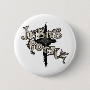 Jesus Rockz Christelijk Ronde Button 5,7 Cm