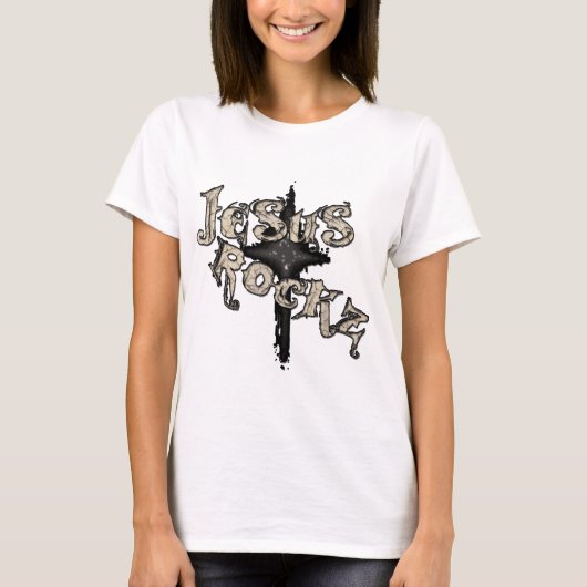 Jesus Rockz Christelijk T-shirt (Voorkant)