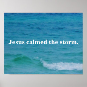 JESUS ROEPT HET STORM UIT POSTER