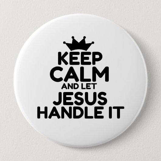 JESUS RONDE BUTTON 4,0 CM (Voorkant)
