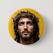 JESUS RONDE BUTTON 5,7 CM (Voorkant)