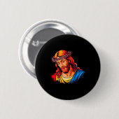 Jesus Rtrait Art Christian Religious Ronde Button 5,7 Cm (Voorkant /achterkant)