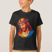 Jesus Rtrait Art Christian Religious  T-shirt (Voorkant)