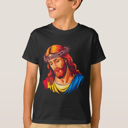 Jesus Rtrait Art Christian Religious  T-shirt (Voorkant)