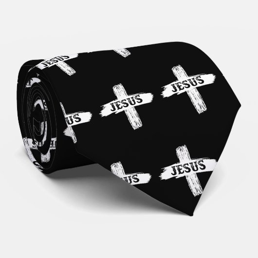 Jesus Rugged Cross Stropdas (Opgerold)