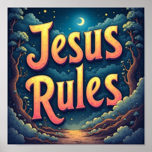 Jesus Rules Poster (Voorkant)
