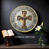 Jesus Rustic Textuurkruis Grote Klok