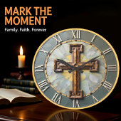 Jesus Rustic Textuurkruis Grote Klok