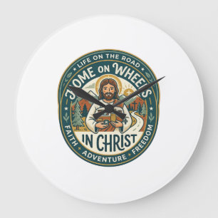 Jesus RV Camper Leven Vintage T-shirt Christelijke Grote Klok