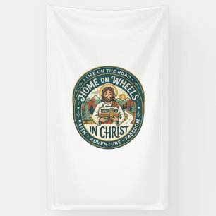 Jesus RV Camper Leven Vintage T-shirt Christelijke Spandoek