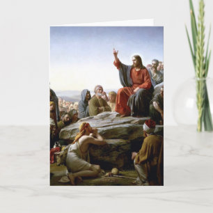 Jesus 's Sermon-on-The-Mount-by-Bloch Feestdagen Kaart