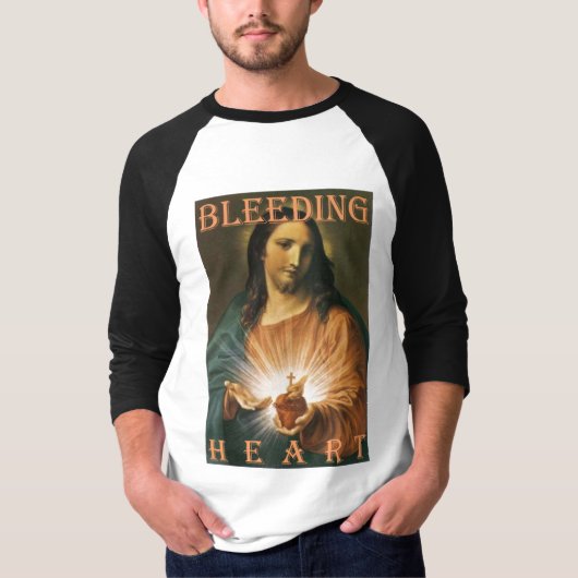 JESUS SACRED BLEEDING HEART 3 T-SHIRT (Voorkant)