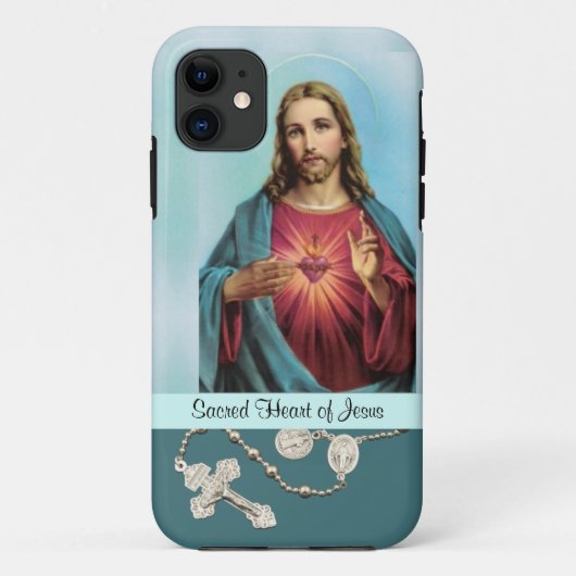 Jesus Sacred Heart Benediction & Rosary Case-Mate iPhone Case (Achterkant)