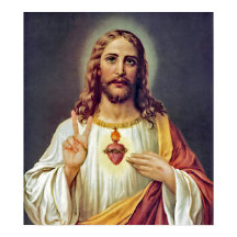 Jesus Sacred Heart Peace Sign Portret